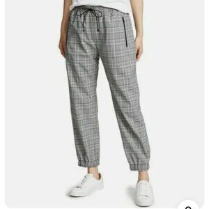 Milly adjustable waist gray plaid wool jogger/ pants Sz S
